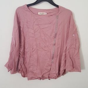 Dusty Rose Blouse with Side Zipper